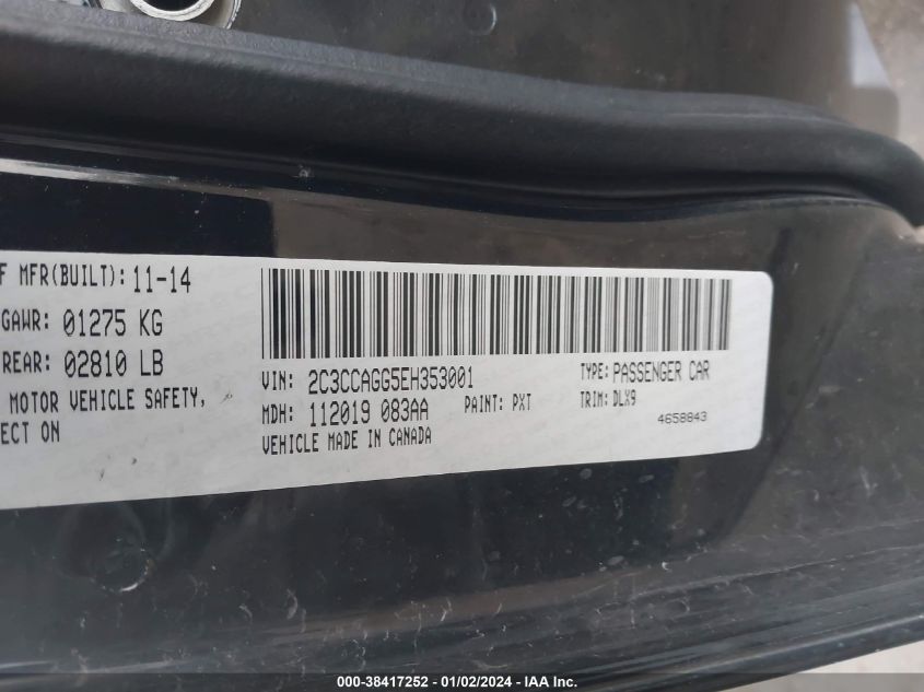 2014 CHRYSLER 300 S - 2C3CCAGG5EH353001