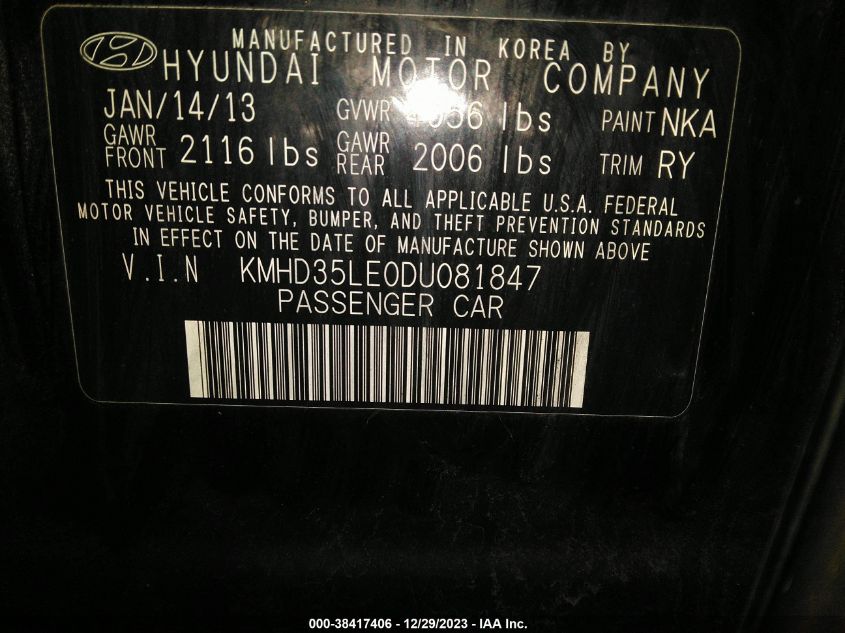 2013 HYUNDAI ELANTRA GT - KMHD35LE0DU081847