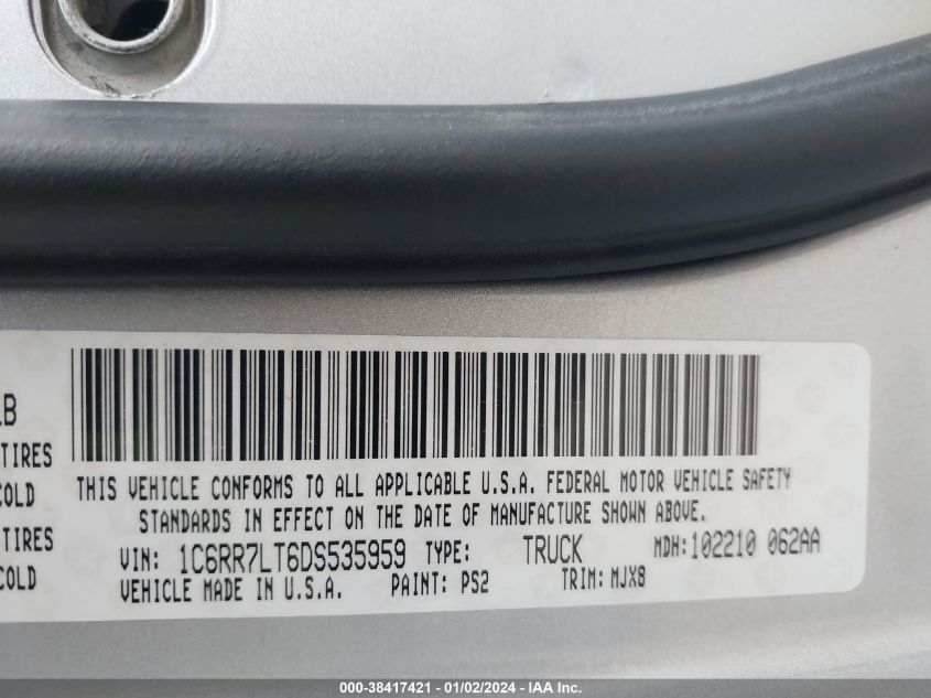 2013 RAM 1500 SLT - 1C6RR7LT6DS535959