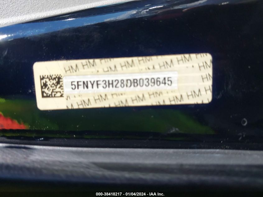 2013 HONDA PILOT LX - 5FNYF3H28DB039645