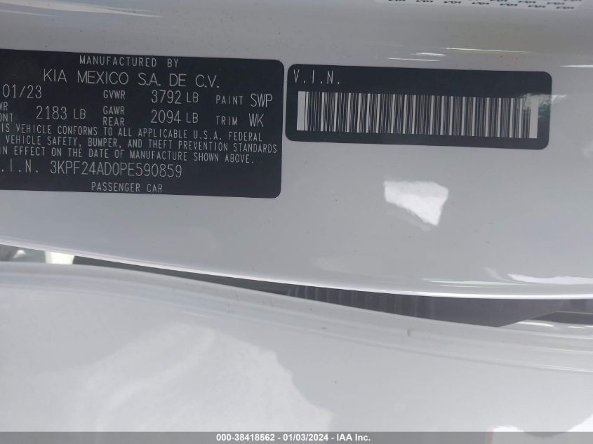 2023 KIA FORTE LX/LXS - 3KPF24AD0PE590859