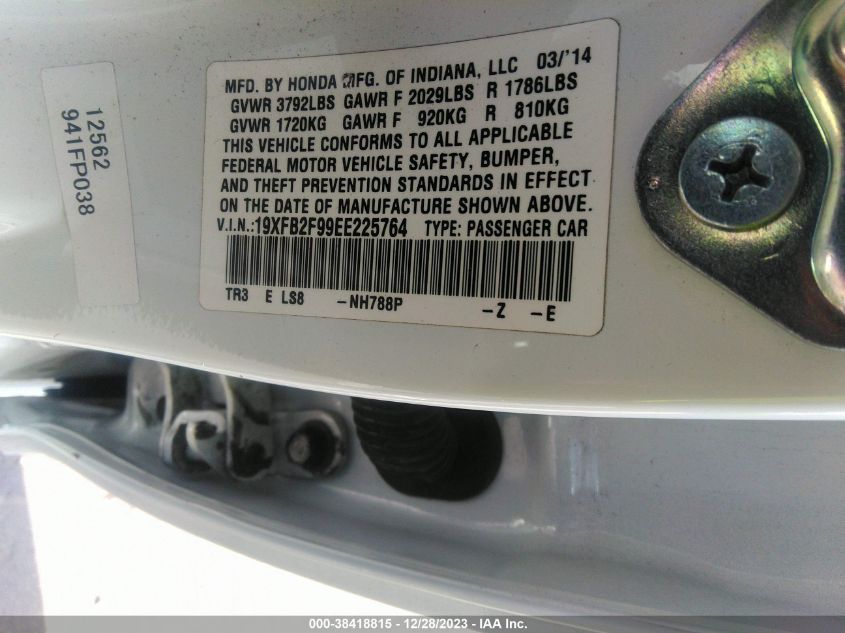 2014 HONDA CIVIC EX-L - 19XFB2F99EE225764