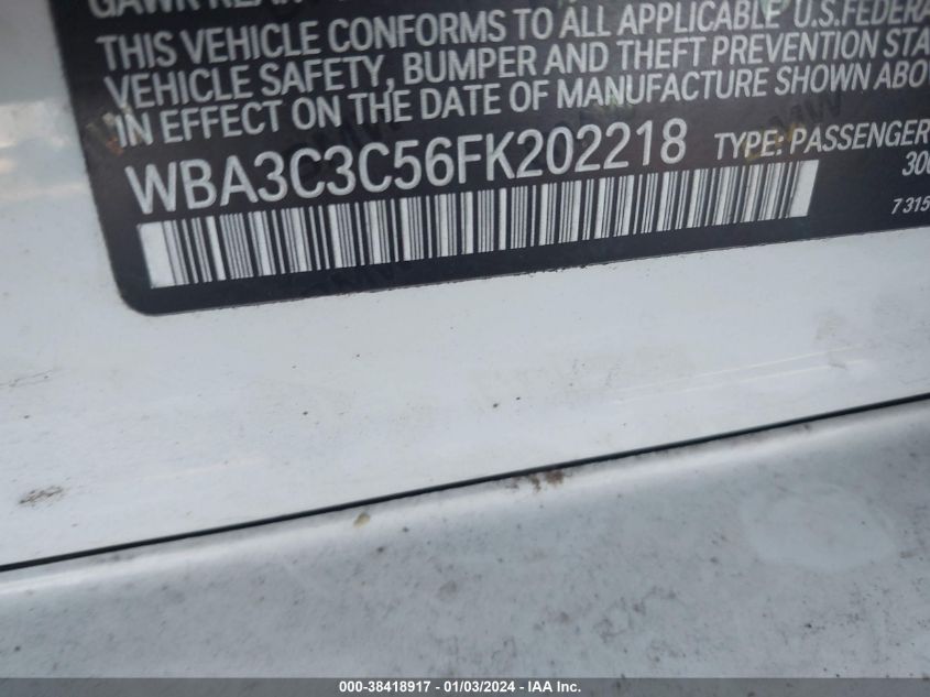 2015 BMW 320I XDRIVE - WBA3C3C56FK202218