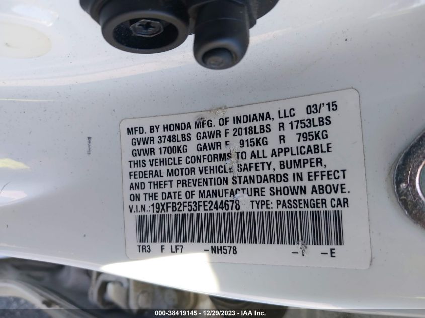 2015 HONDA CIVIC LX - 19XFB2F53FE244678