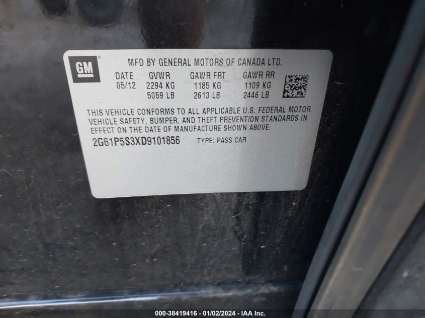 2013 CADILLAC XTS LUXURY - 2G61P5S3XD9101856
