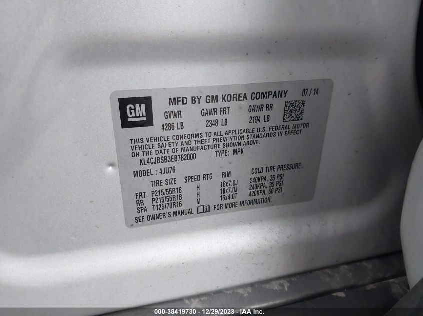 2014 BUICK ENCORE CONVENIENCE - KL4CJBSB3EB782000
