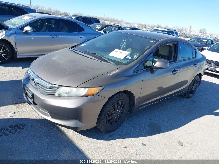 19XFB2F51CE317607 | 2012 HONDA CIVIC