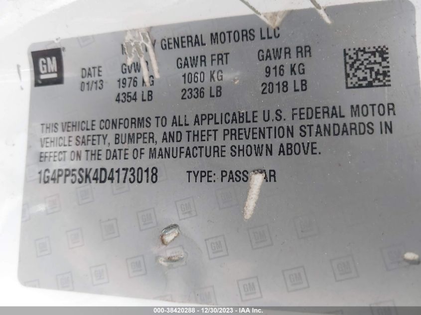 2013 BUICK VERANO - 1G4PP5SK4D4173018