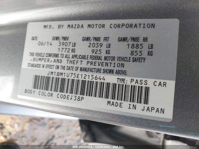 2014 MAZDA MAZDA3 SPORT - JM1BM1U75E1215644