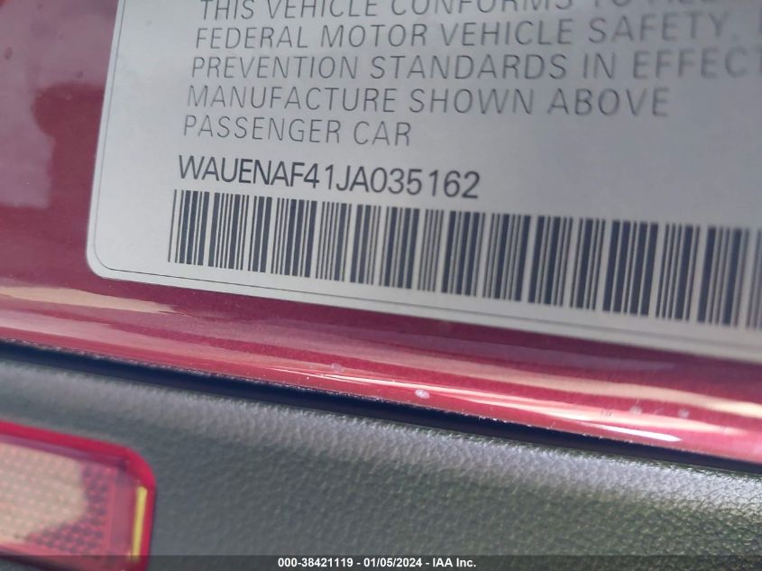 2018 AUDI A4 PREMIUM PLUS - WAUENAF41JA035162