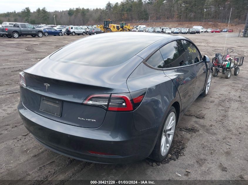 2022 TESLA MODEL 3 LONG RANGE DUAL MOTOR ALL-WHEEL DRIVE - 5YJ3E1EB4NF115983