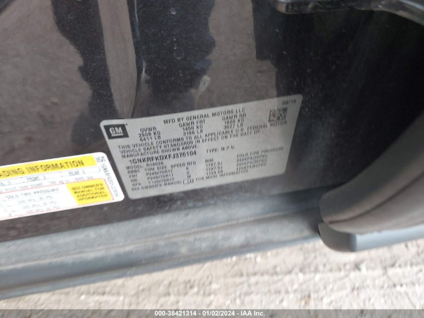 2015 CHEVROLET TRAVERSE LS - 1GNKRFKDXFJ376104