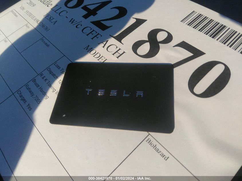 5YJ3E1EA9KF296761 | 2019 TESLA MODEL 3