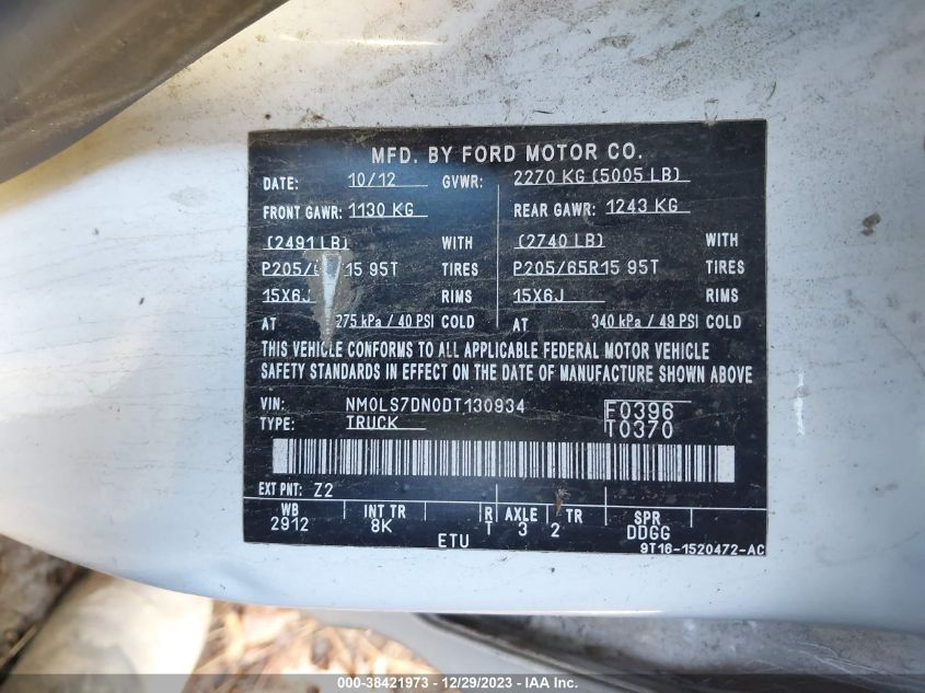2013 FORD TRANSIT CONNECT XLT - NM0LS7DN0DT130934