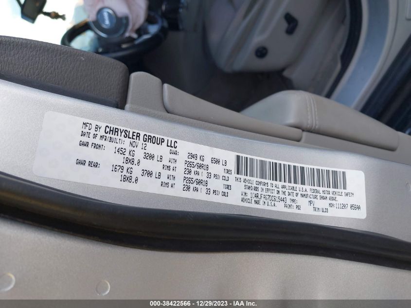 2013 JEEP GRAND CHEROKEE LAREDO - 1C4RJFAG7DC615443