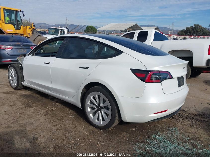 2022 TESLA MODEL 3 - 5YJ3E1EB8NF223310