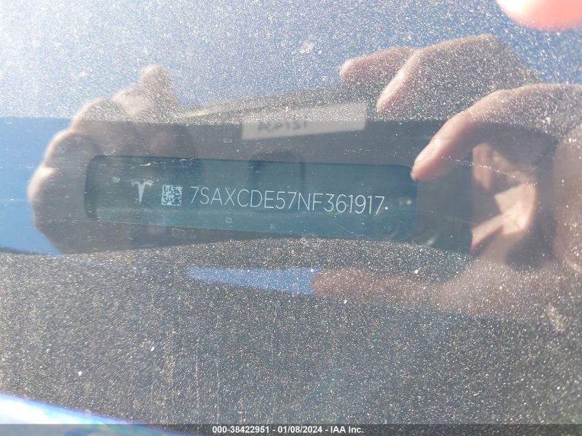 2022 TESLA MODEL X - 7SAXCDE57NF361917