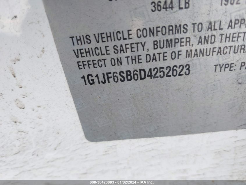 2013 CHEVROLET SONIC LTZ MANUAL - 1G1JF6SB6D4252623