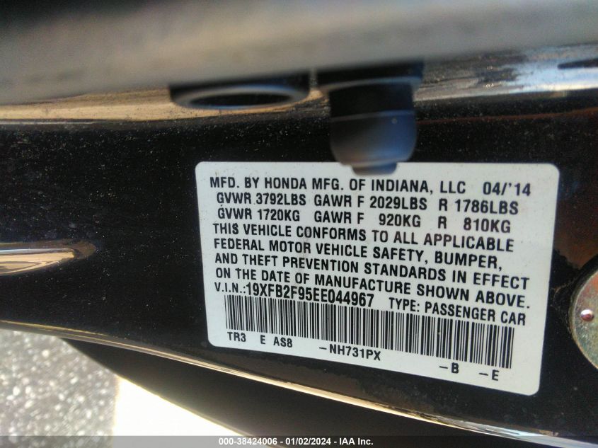 2014 HONDA CIVIC EX-L - 19XFB2F95EE044967