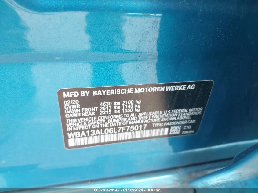 2020 BMW M235I GRAN COUPE WBA13AL06L7F75017