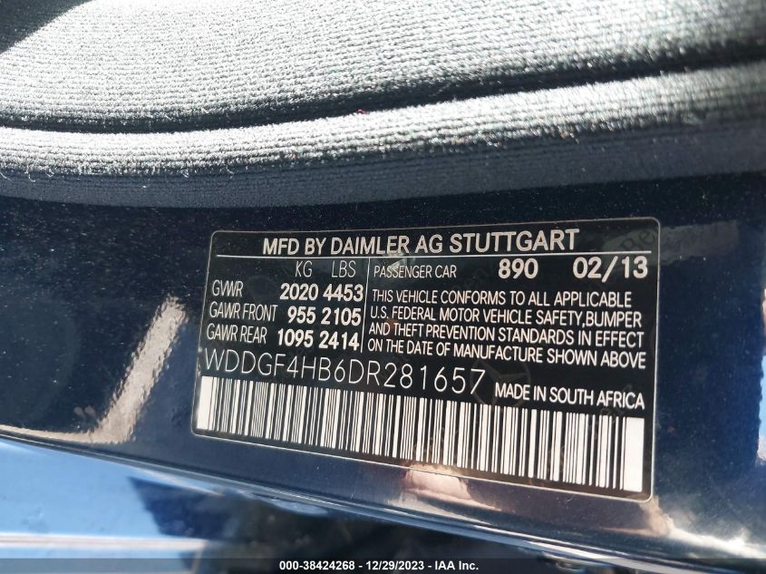 WDDGF4HB6DR281657 | 2013 MERCEDES-BENZ C 250