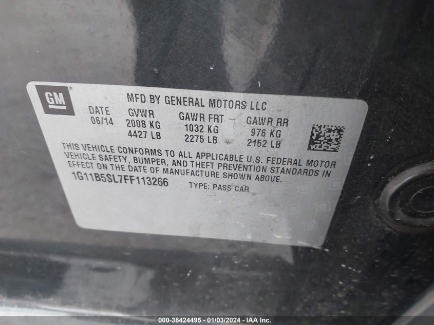 2015 CHEVROLET MALIBU LS - 1G11B5SL7FF113266