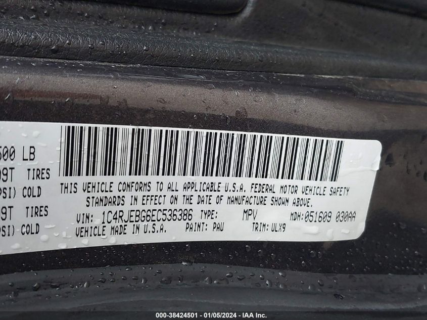 2014 JEEP GRAND CHEROKEE LIMITED - 1C4RJEBG6EC536386