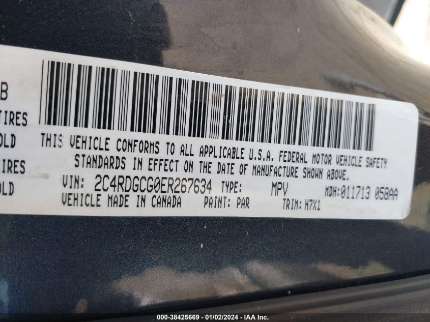 2014 DODGE GRAND CARAVAN SXT - 2C4RDGCG0ER267634