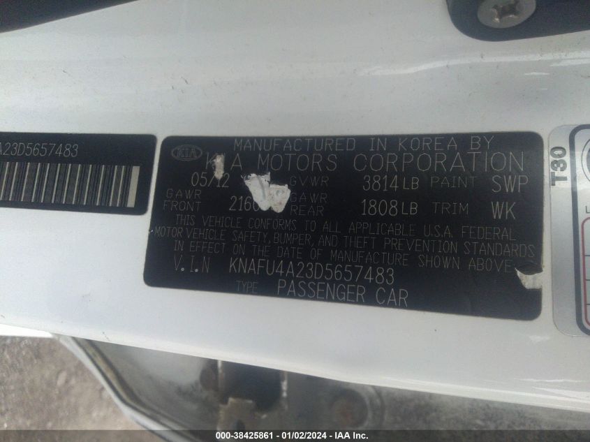 2013 KIA FORTE EX - KNAFU4A23D5657483