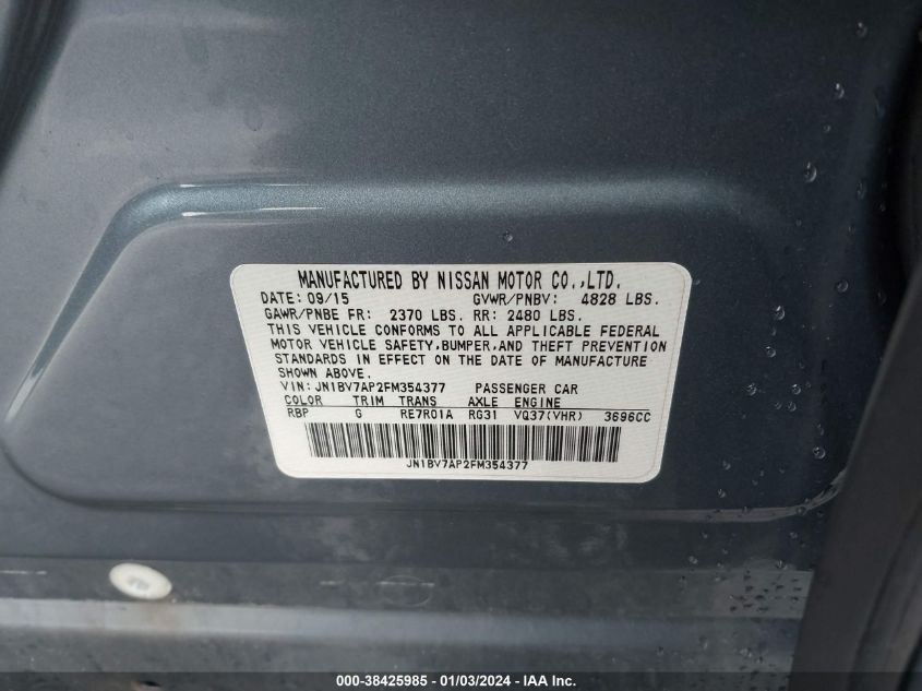 2015 INFINITI Q50 PREMIUM - JN1BV7AP2FM354377