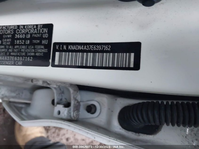 KNADN4A37E6397162 | 2014 KIA RIO