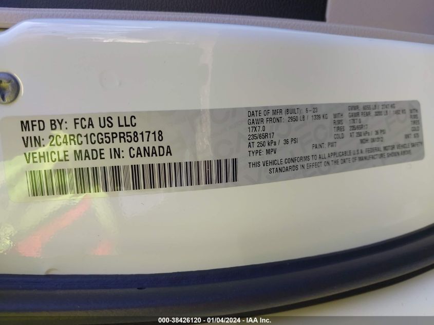 2023 CHRYSLER VOYAGER LX - 2C4RC1CG5PR581718