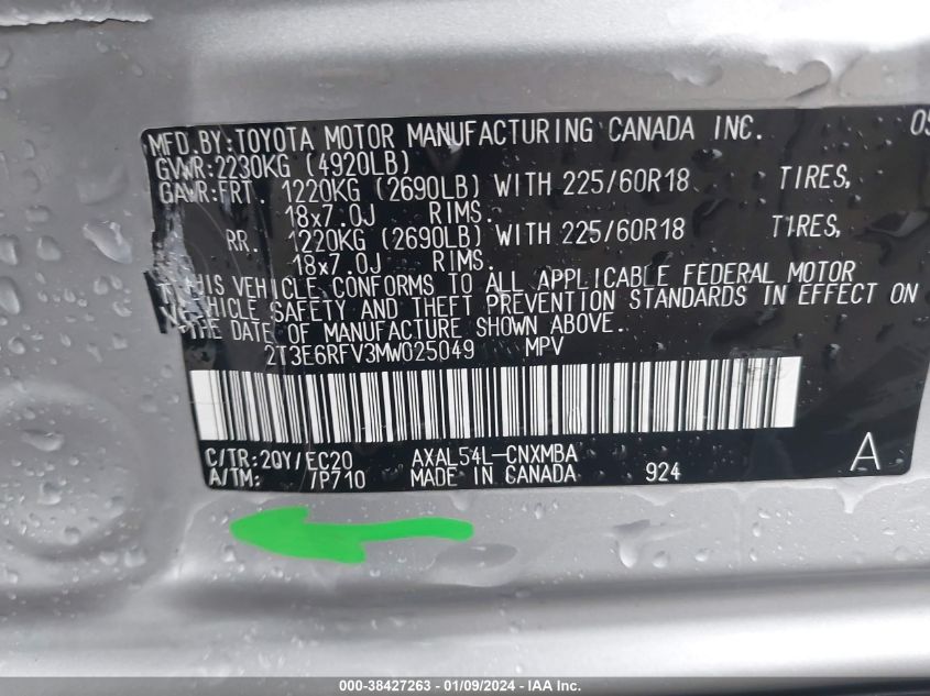 2021 TOYOTA RAV4 XSE - 2T3E6RFV3MW025049