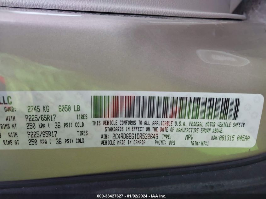 2013 DODGE GRAND CARAVAN SE - 2C4RDGBG1DR532643