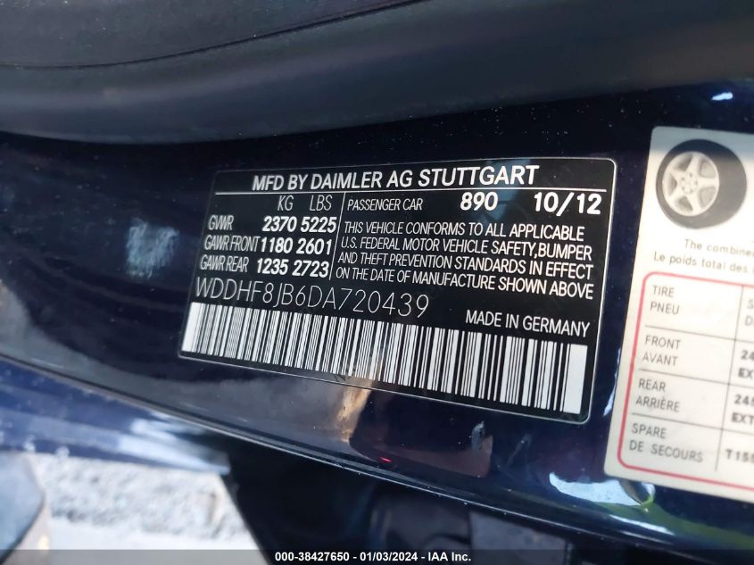 2013 MERCEDES-BENZ E 350 4MATIC - WDDHF8JB6DA720439