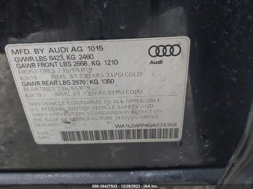 WA1L2AFP4GA074358 2016 AUDI Q5, photo no. 9