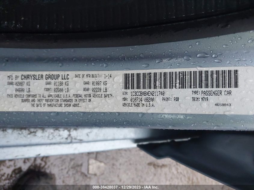 2014 CHRYSLER 200 LX - 1C3CCBABXEN211740