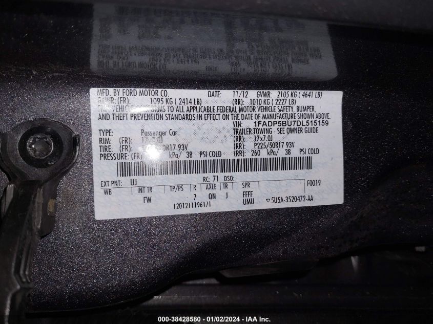 2013 FORD C-MAX HYBRID SEL - 1FADP5BU7DL515159