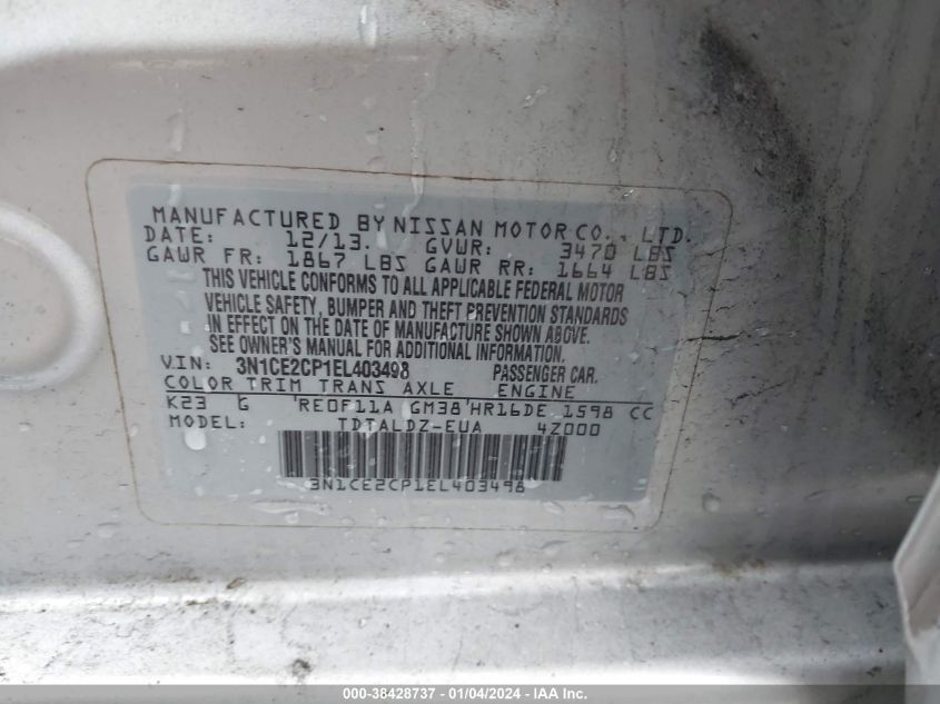 2014 NISSAN VERSA NOTE SV - 3N1CE2CP1EL403498