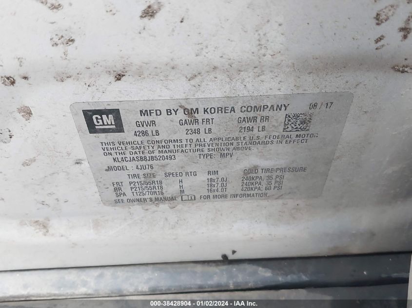 2018 BUICK ENCORE PREFERRED - KL4CJASB8JB520493