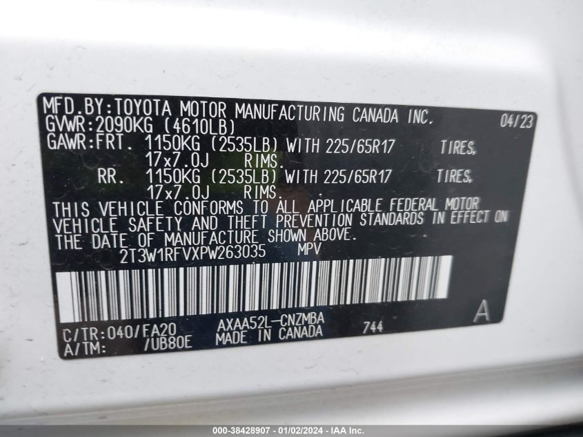 2023 TOYOTA RAV4 XLE - 2T3W1RFVXPW263035