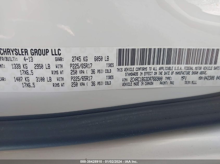 2013 CHRYSLER TOWN & COUNTRY TOURING - 2C4RC1BG3DR766900
