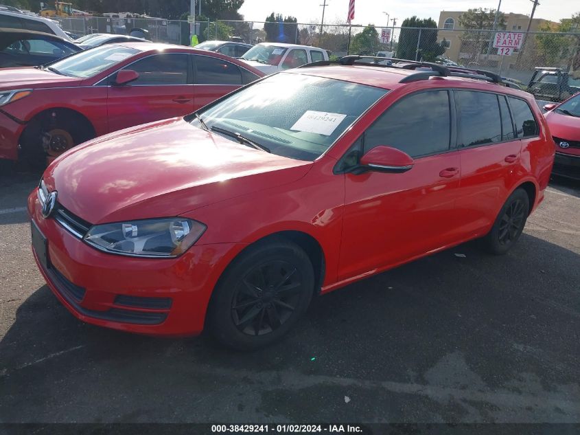 2016 VOLKSWAGEN GOLF SPORTWAGEN TSI S 4-DOOR - 3VWC17AU9GM519881