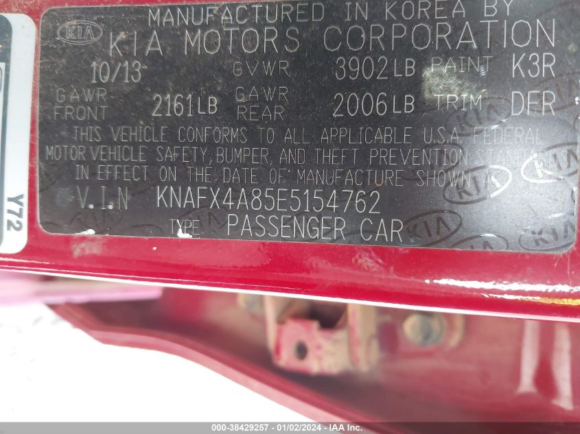 2014 KIA FORTE EX - KNAFX4A85E5154762