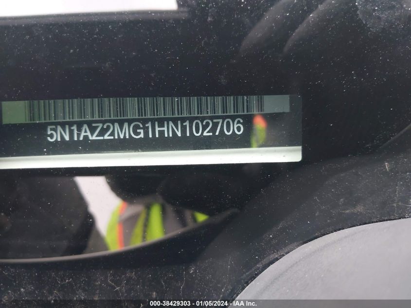 2017 NISSAN MURANO PLATINUM/S/SL/SV - 5N1AZ2MG1HN102706