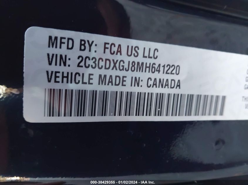 2021 DODGE CHARGER SCAT PACK WIDEBODY RWD - 2C3CDXGJ8MH641220