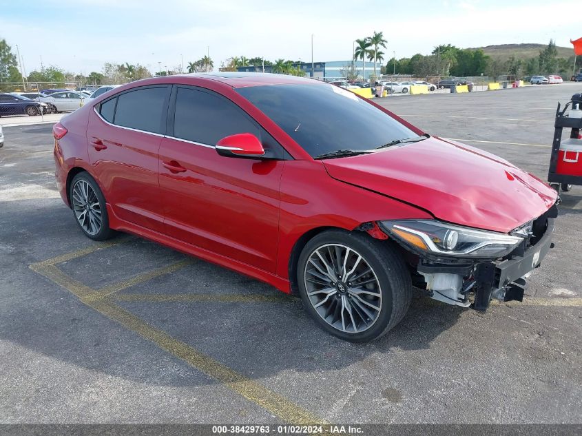 2018 HYUNDAI ELANTRA SPORT - KMHD04LB9JU573944