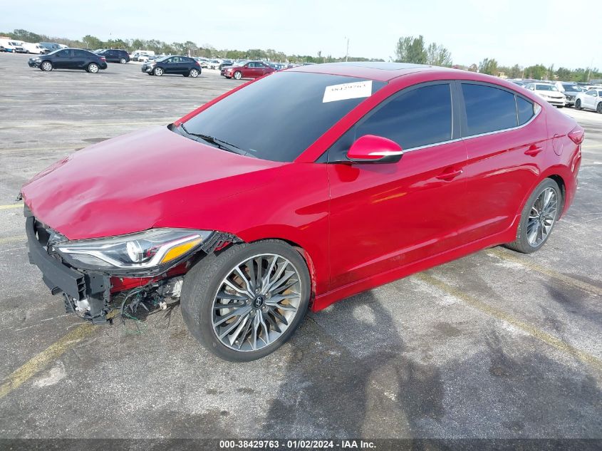 2018 HYUNDAI ELANTRA SPORT - KMHD04LB9JU573944