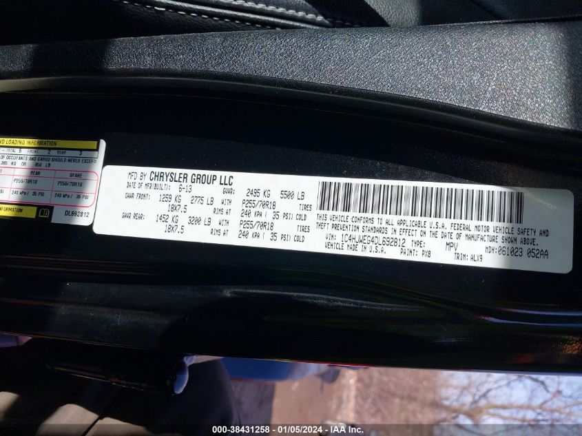 2013 JEEP WRANGLER UNLIMITED SAHARA - 1C4HJWEG4DL692812