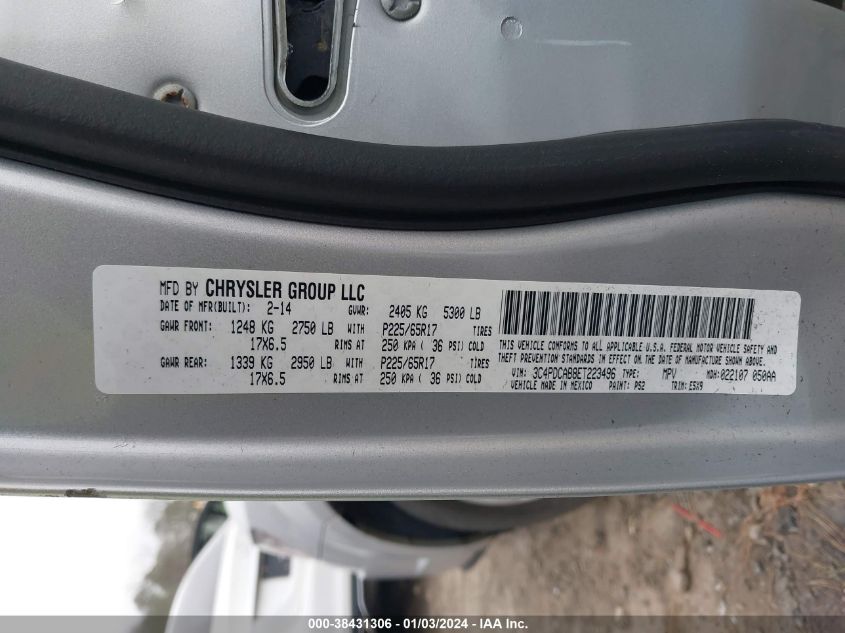 2014 DODGE JOURNEY SE - 3C4PDCAB8ET223496